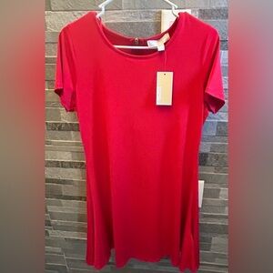 Michael Kors Vibrant Red Dress with Gold Zipper